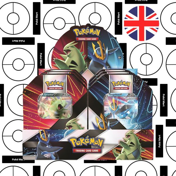 Tyranitar V - Empoleon V summer 2021 V Strikers Tin display pokemart.be