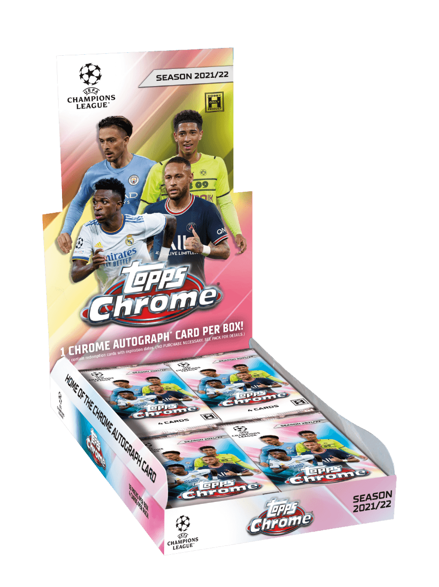 2022 Topps Major League Soccer Chrome Hobby Box (18 Packs/4 Cards: 1 Auto)