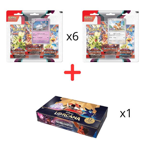 Disney lorcana premier chapitre Flammes Obsidiennes tripack bundle pokemart