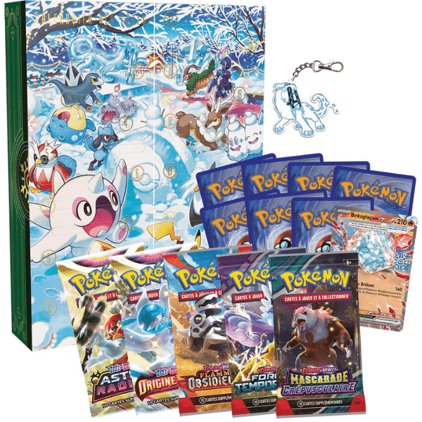 Pokémon JCC Calendrier des fêtes 2024 (de l'avent) contenu boosters Pokemart