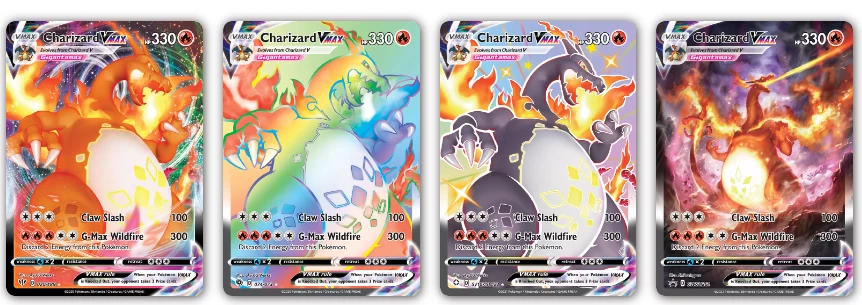 Carte pokemon brillante Charizard V Gx Vmax